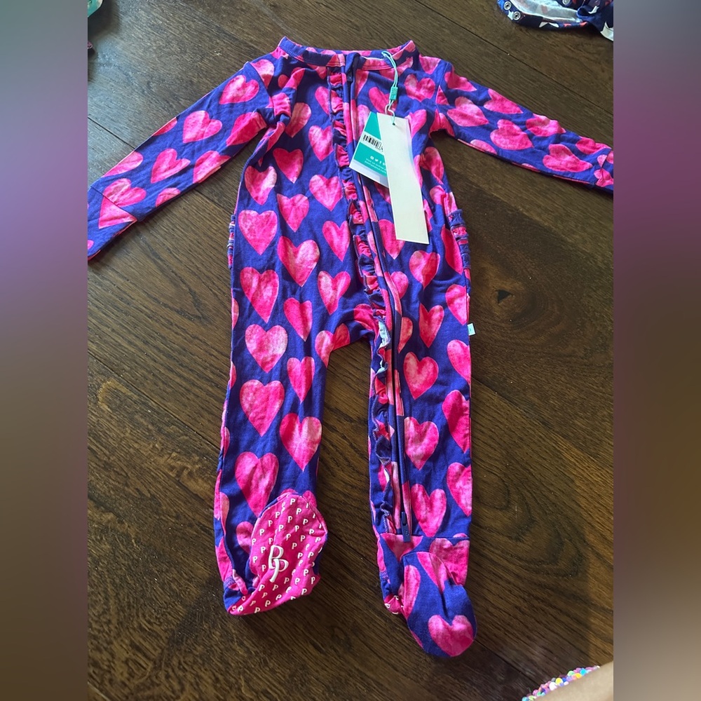 Posh Peanut Linet Footie Ruffled Zippered 18-24 Mo